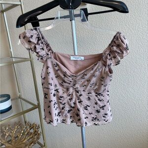 Good Days Project Cottagecore Floral‎ Ruffle Sleeve Top